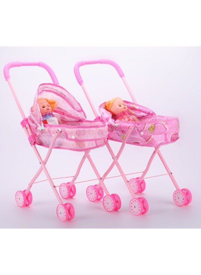 Doll Children's Toy Girl Play House Trolley Toy Simulation Baby Baby Iron Trolley Wholesale-Color:Iron Trolley + Long Leg Female Doll - Image 4