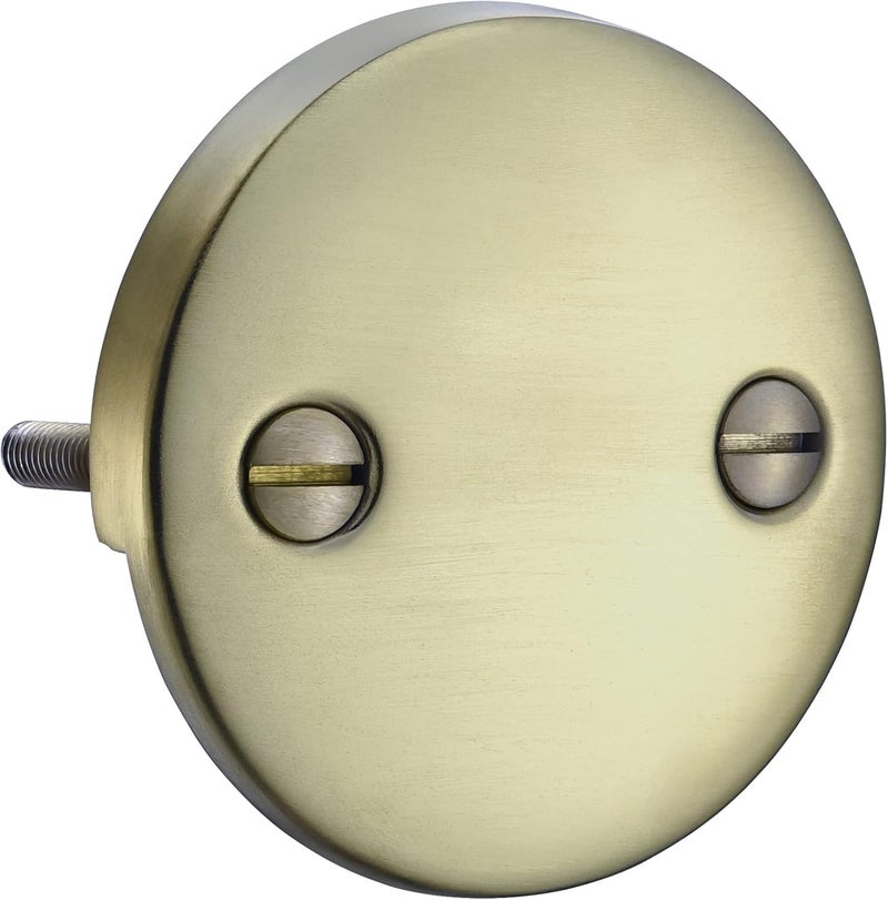 LOWCUS DTT108 Repalcement 3-3/16 Inch Diameter 2 Hole Bathtub Overflow Plate, Brushed Nickel - Image 1