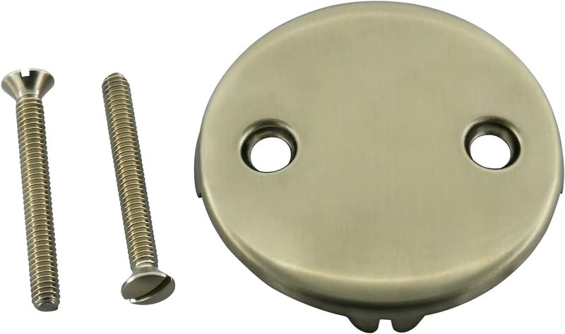 LOWCUS DTT108 Repalcement 3-3/16 Inch Diameter 2 Hole Bathtub Overflow Plate, Brushed Nickel - Image 3