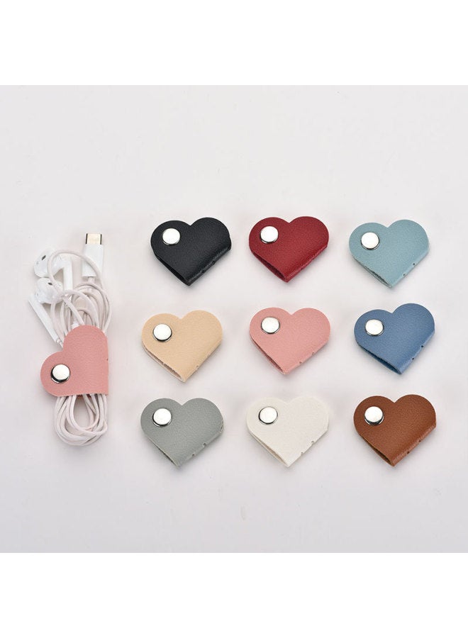 Loquat Data Cable Storage Artifact Cable Tie Organizer Computer Cable Tie With Desktop Wire Route Fixed Tie Winding-Color:Flower Winder-random Color-10 Pack - Image 2