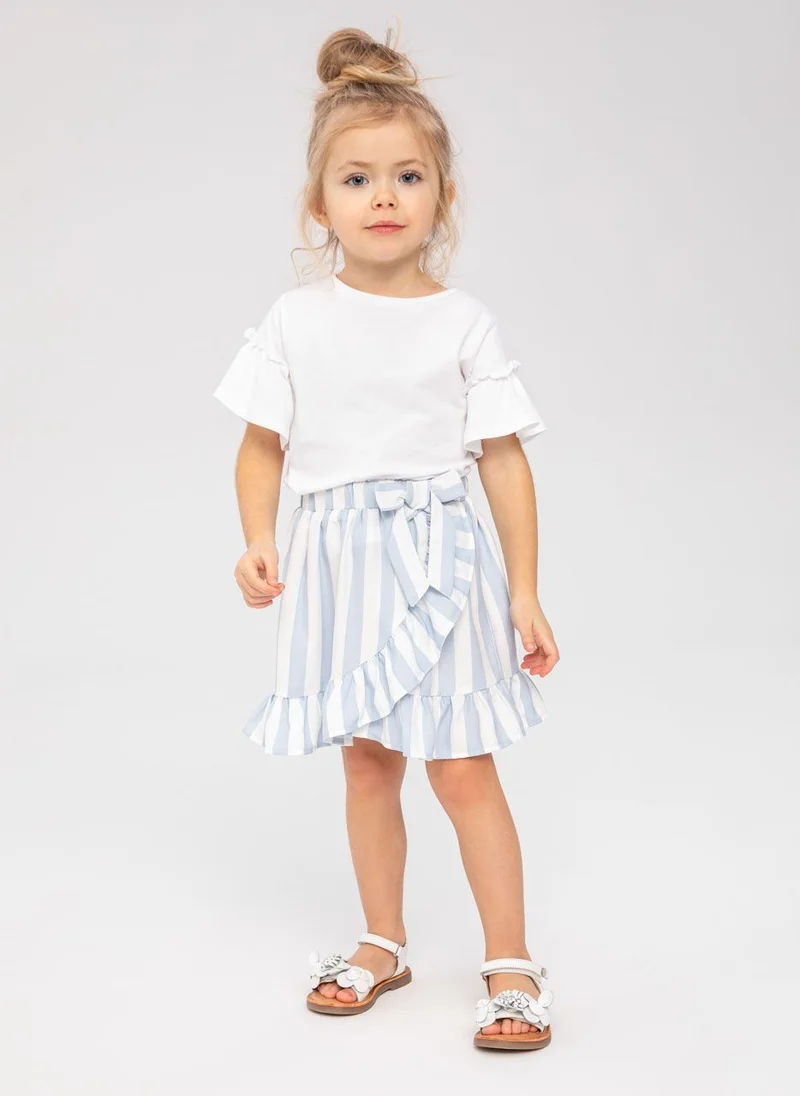 MINOTI Teen Girls Skirt with Stripe Print and Ruffle Hem Detail