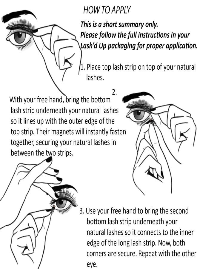 Lash'd Up Magnetic Eyelashes Without Eyeliner 3 Magnets (Can also be worn as Dual Magnets) Full Eye Snap-on Set Soft Faux Silk Vegan (Long & Volume) - Image 5