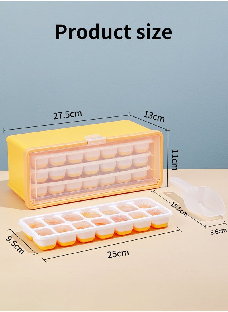 LEOKOR - Ice Cube Tray with Lid and Storage Box Easy Release 42 Small Nugget Ice Tray Flexible Ice Cube Molds with Scoop and Cover - Image 1