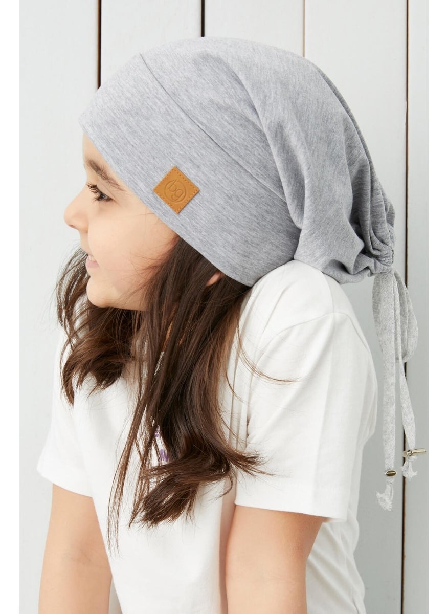 Babygiz Girl Gray Yarn 4 Season Hat Beanie Buff Soft Combed Cotton  - Image 1