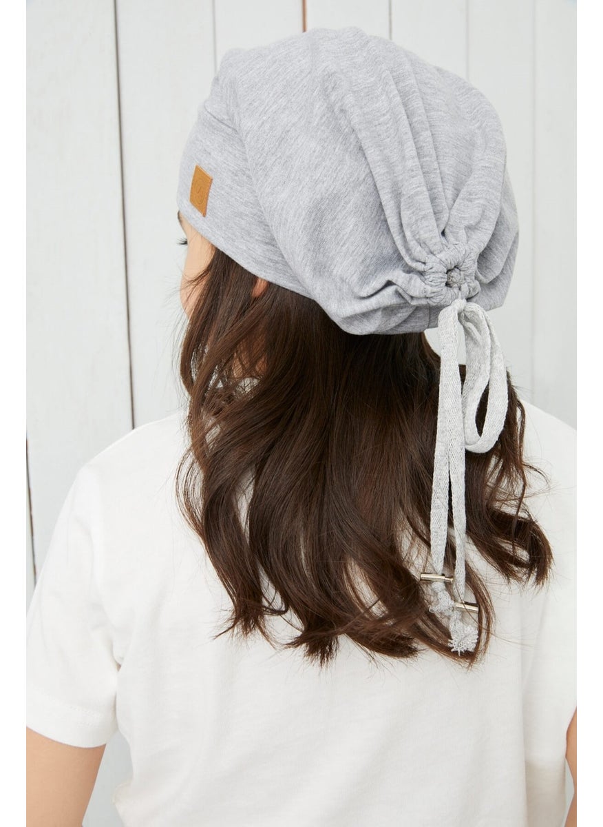 Babygiz Girl Gray Yarn 4 Season Hat Beanie Buff Soft Combed Cotton  - Image 2