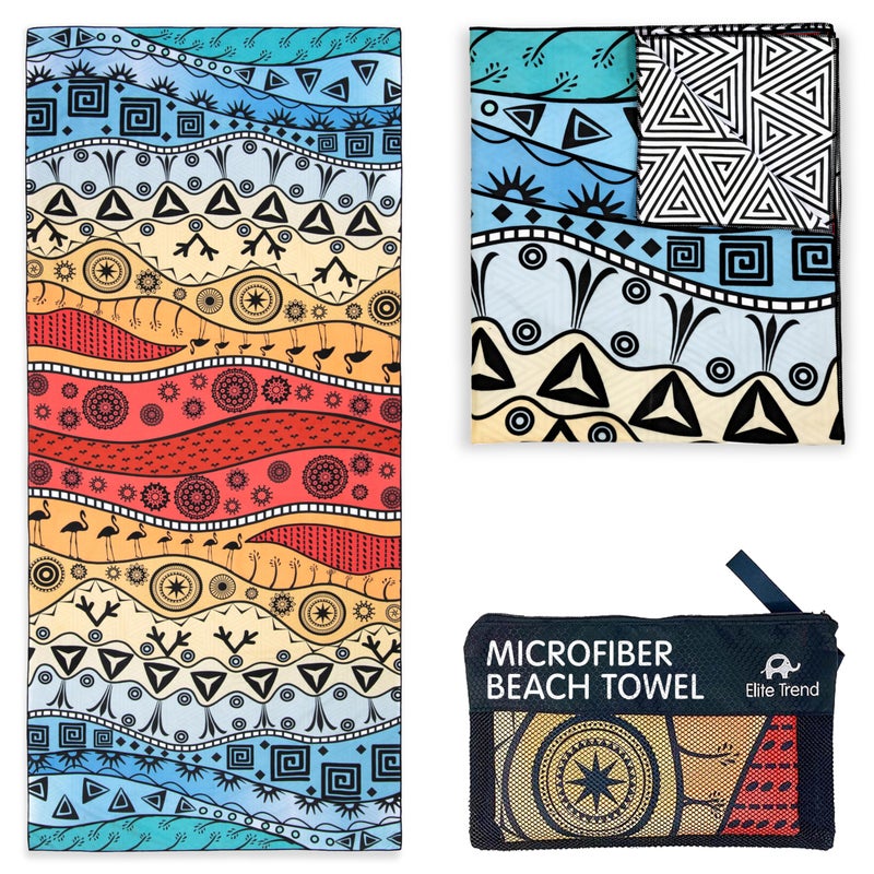 Quick Dry Towel Extra Large 78x35 Inch Microfiber Beach Towel Perfect for Beach Travel Swimming Pool Yoga Hiking Camping Lightweight Fast Drying Compact for Adults The Wild