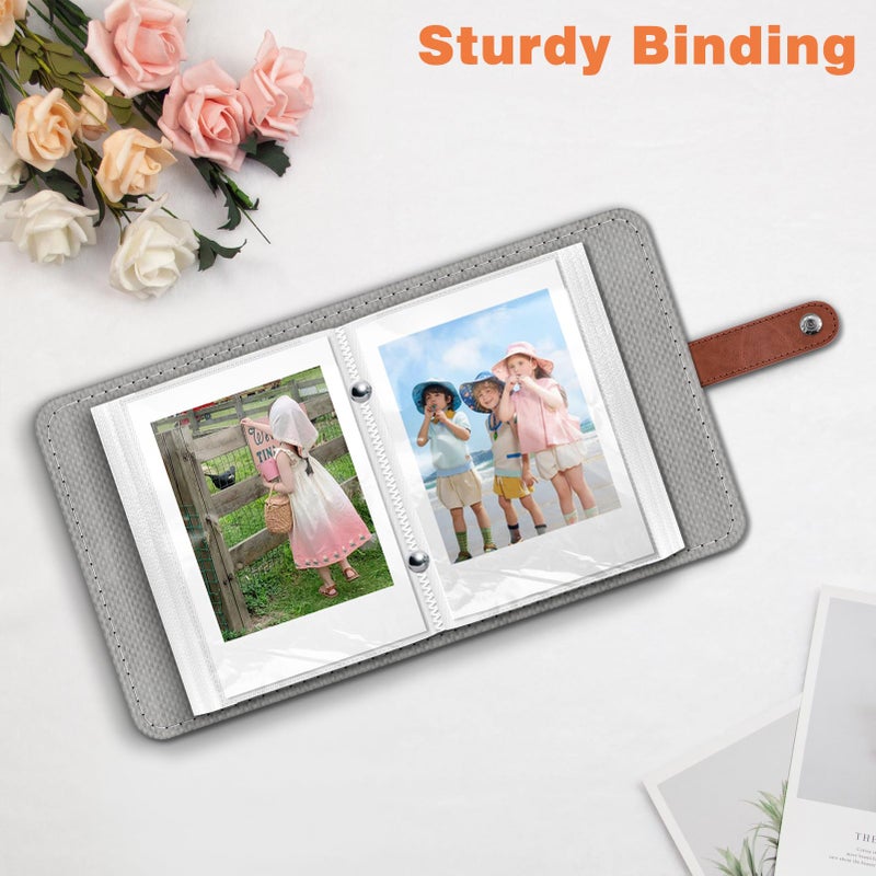 فينتي Fintie Mini Photos ألبوم كتاب للألبوم لأفلام 2 × 3 بوصة - 52 جيوبًا ألبومات صغيرة لـ Fujifilm Instax Mini Camera/Polaroid Hi -Print Pictures Kpop Photocard حامل Binder Vintage Brown - Image 5