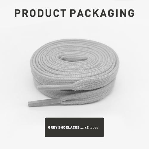 UamGlsob Cotton Shoe Laces for Golden Goose Sneakers, 100% Cotton Flat Athletic Shoelaces Replacement Strings for GG Shoes (Grey, 54"/140cm) - Image 2