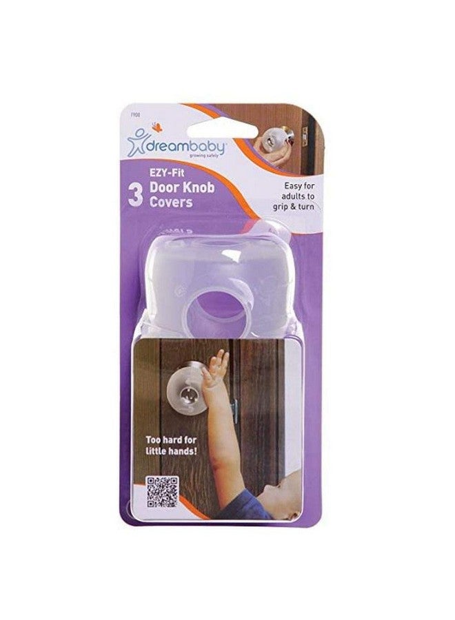 Dreambaby EZY-Fit Clear Plastic Door Knob Covers 3 pk