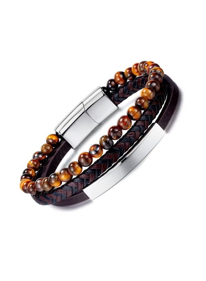 Uliova 1 Vintage Braided Leather Bracelet - Image 1