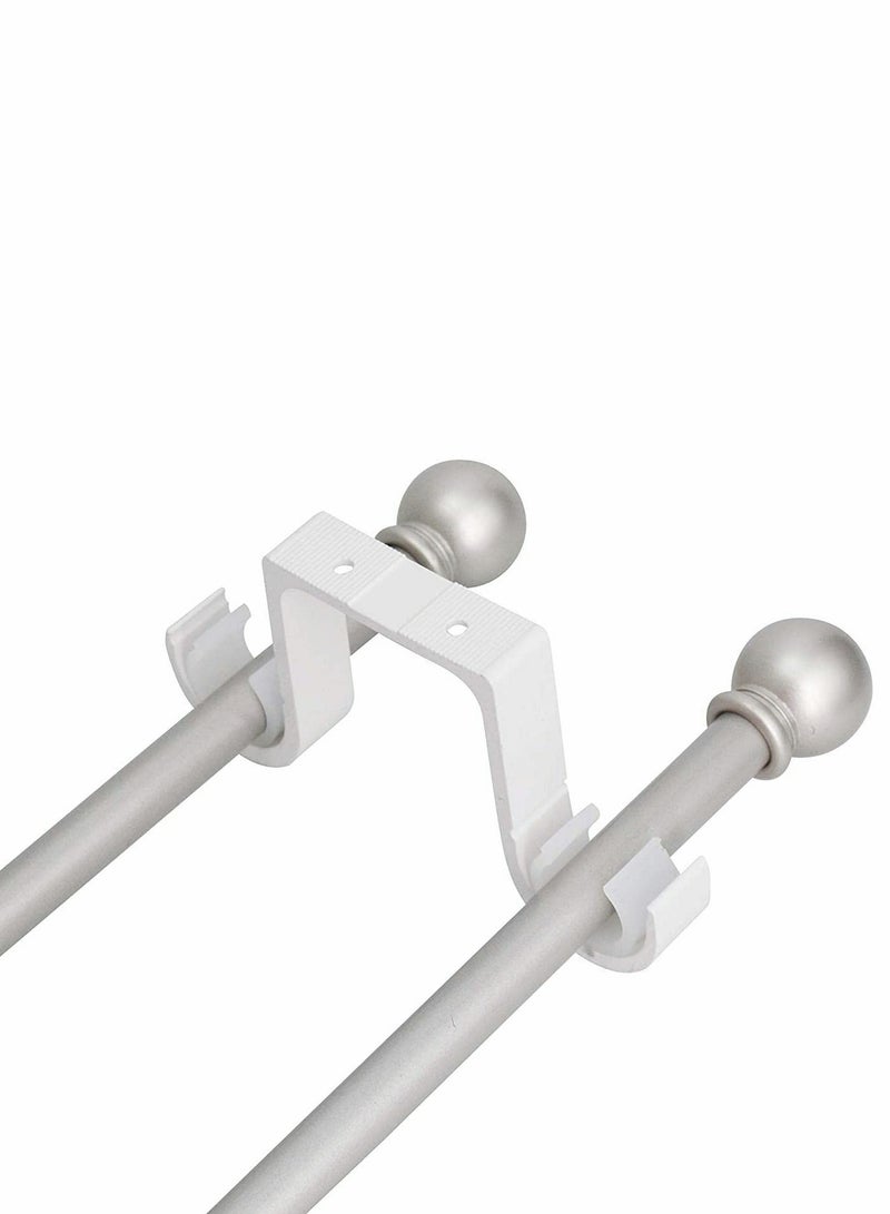 2 Pcs Heavy Duty Double Curtain Rod Ceiling Brackets - Versatile Metal Holders for Bothway Curtain Styles, Ideal for Home Decor and Multiple Applications. - Image 2