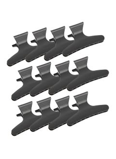 yuyte Hair Clips for Styling, 12Pcs/set Black Butterfly Holding Hair Clip Hair Section Claw Clamps Hairdressing Tool for Cutting, Styling, Sectioning, Coloring Hair styling Clips for Women 