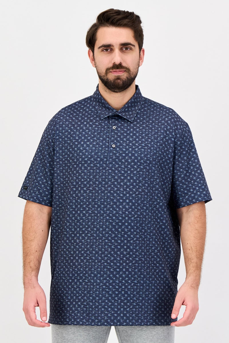 Greg Norman Men Sportswear Fit Short Sleeve Outdoor Polo Shirt, Navy - Image 1