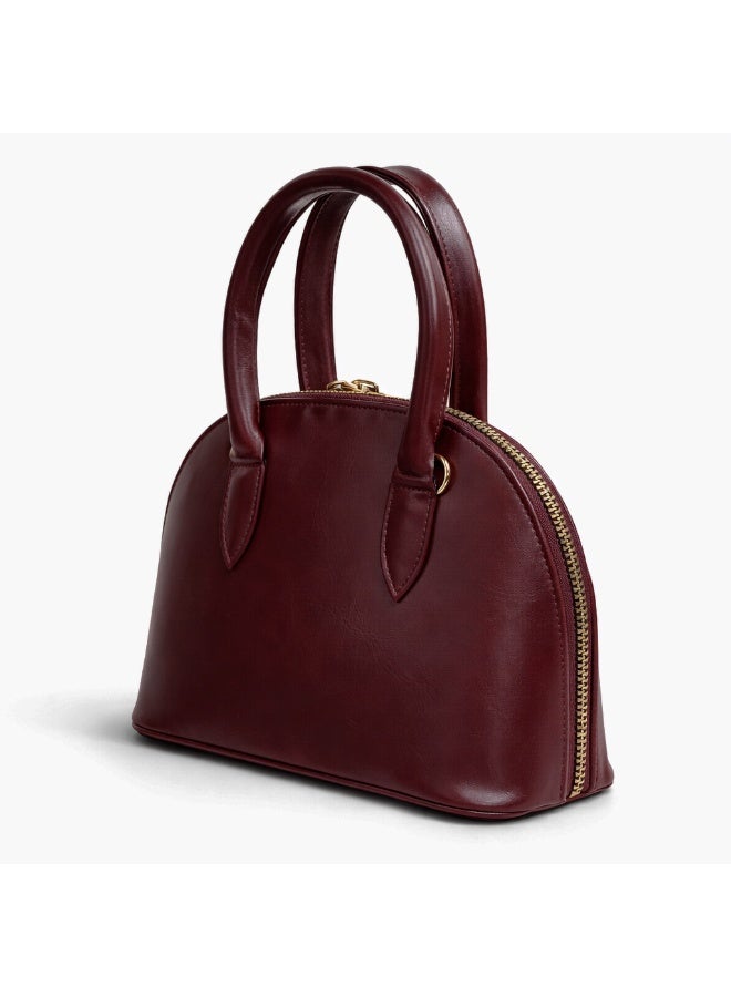 Classic "Dom" women's handbag in premium leather - with gold accents, featuring a top handle and adjustable shoulder strap - perfect for special occasions and work - Image 4