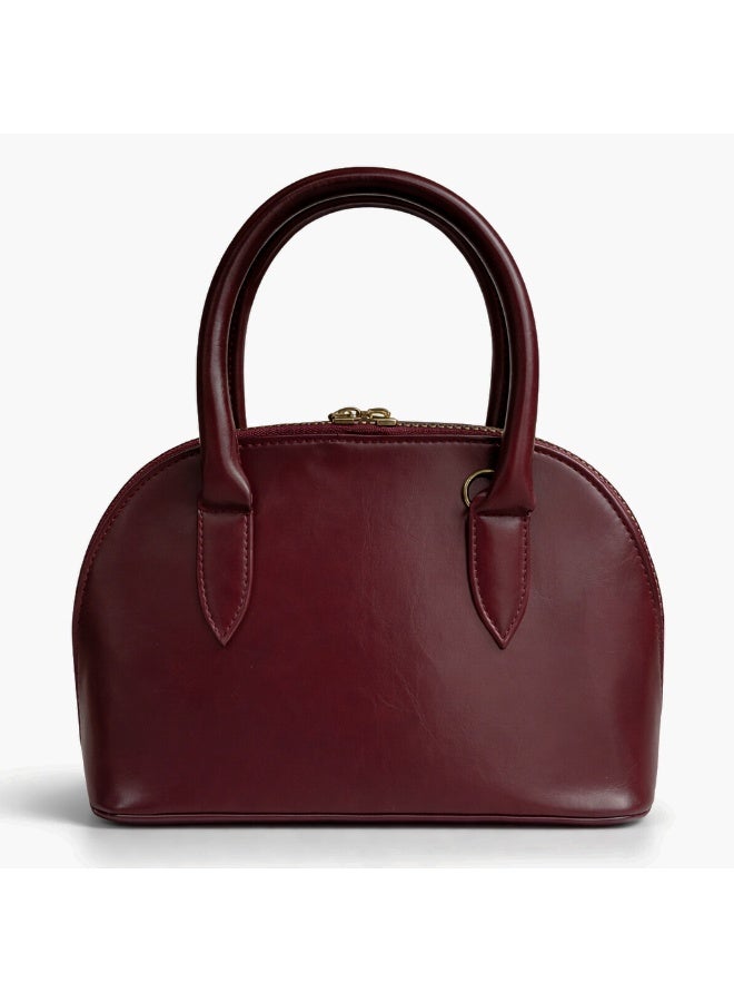 Classic "Dom" women's handbag in premium leather - with gold accents, featuring a top handle and adjustable shoulder strap - perfect for special occasions and work - Image 3