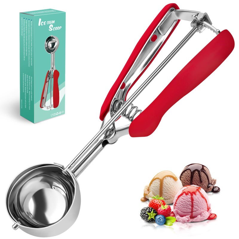 SPEENSUN Ice Cream Scoop with Rubber Easy TriggerLarge Size6cmMelon Baller ScoopStainless Steel Cookie ScoopDurable and Effortless for Ice CreamMelon BallerMash Potato and Baking