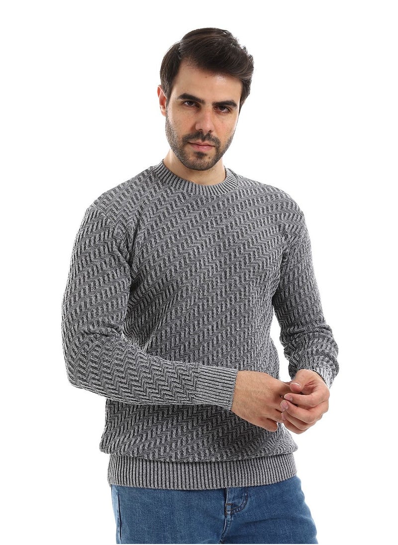 Caesar - Wool Mens Pullover With Multi Design - Image 1