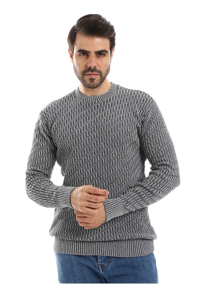 Caesar - Wool Mens Pullover With Multi Design - Image 1