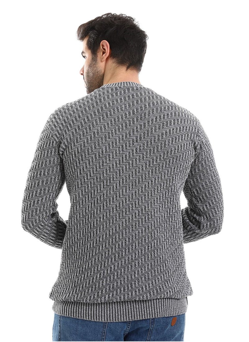 Caesar - Wool Mens Pullover With Multi Design - Image 1