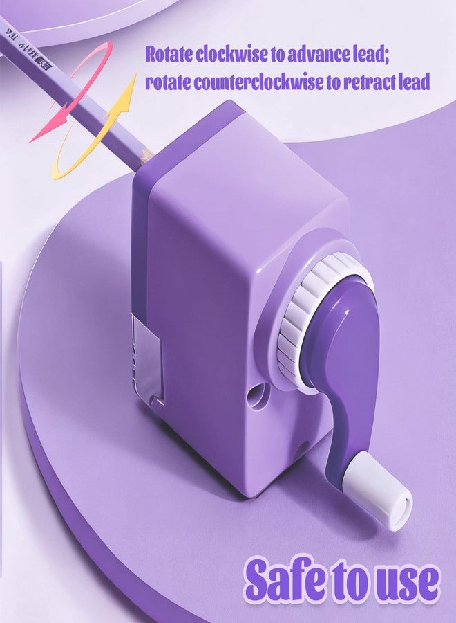 BOBOAR Manual Color Pencil Purple Small Sharpener Handheld for Kids for Colored Pencils - Image 3