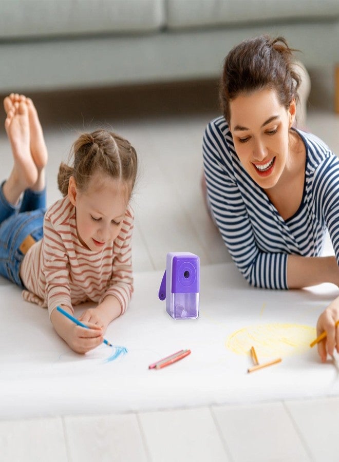 BOBOAR Manual Color Pencil Purple Small Sharpener Handheld for Kids for Colored Pencils - Image 5