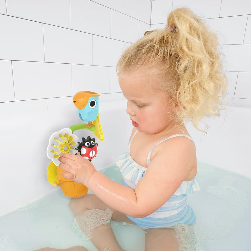 Yookidoo Watering Can Baby Bath Toy (Ages 1-3) Spinning Lady Bug & Tipping Bird Toy With 3 Moving Pieces (Mold Free) - Attaches To Tub Wall For Easy Toy Holder and Storage - For Toddler Bath Time - Image 4