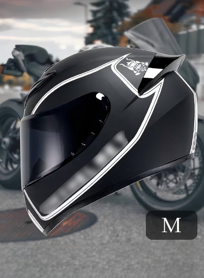 DUNISO Sport Motorcycle Helmet,Lightweight Crash Resistant Motorcycle Full Face Helmet,Motorcycle Street Bike Motocross Helmets for Adults with Black Lenses,Breathable Lining, Unisex，Suitable for Riding Recreational Activities,M  - Image 1