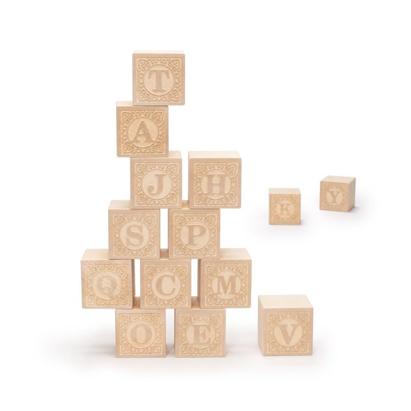 Uncle Goose Uppercase Alphablank Blocks - Made in The USA - Image 1