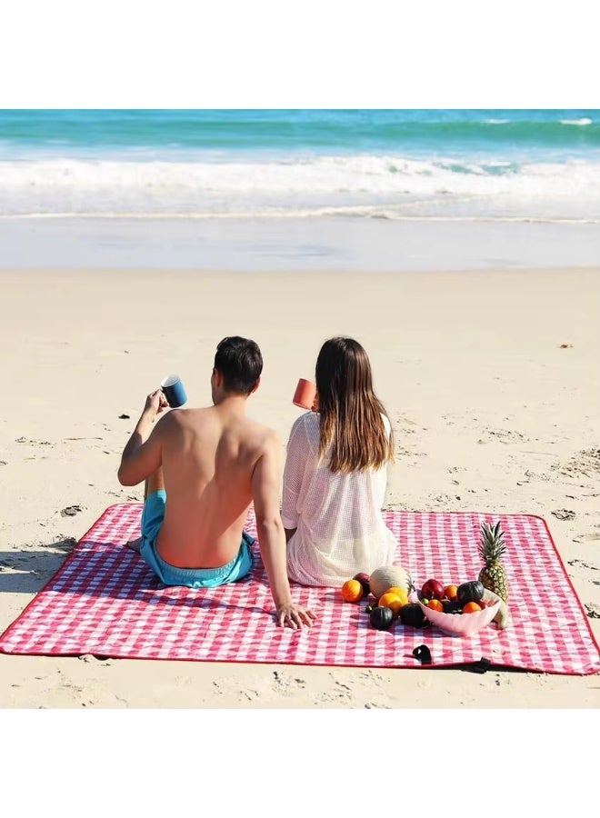 Extra Large Waterproof Picnic Blanket, Foldable Lightweight Beach Mat for Camping, Hiking, Park, Patio, Festivals Travel, Sand Proof Portable Outdoor Mat for Family (190*200cm) - Image 4