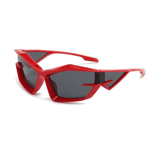 AUGEN Cool Futuristic Y2K Sunglasses Men Women Sports Wraparound Shield Cat Eye Glass Alien Space Shades (223-C7) - Image 1