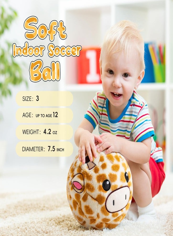 VangeBow Silent Indoor Soccer Balls for Toddlers 1-3, Inflatable Soft Plush Baby Toddler Soccer Ball Toys Gifts for Kid 3-5 Year Old Boy Girl First Birthday Gift (Giraffe, Pump Include) - Image 3