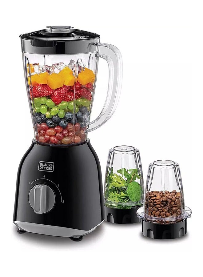 BLACK+DECKER Counter Top Blender With 2 Grinder Mills 1.5 L 400 W BX365J Black - Image 2