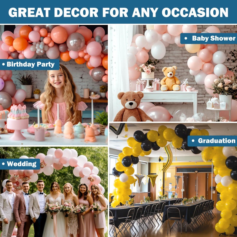 KICNIC Balloon Arch Strip Kit for Garland, 32.8 Feet Balloon Tape Strips and 200 Glue Point Dot Stickers for Party Wedding Birthday Baby Shower Graduation Decorations - Image 5