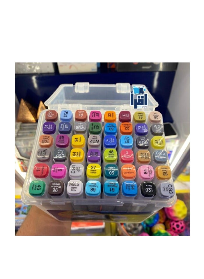 Generic Colourful Marker Pen Set, 60 Colours, Space Themed Storage Bag  - Image 1