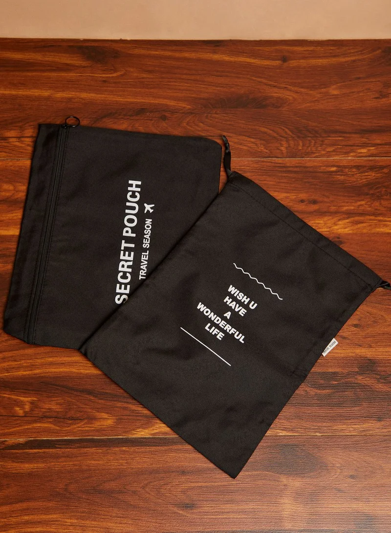 AURORA Black Set Of 7 Travel Organizer Packing Bags