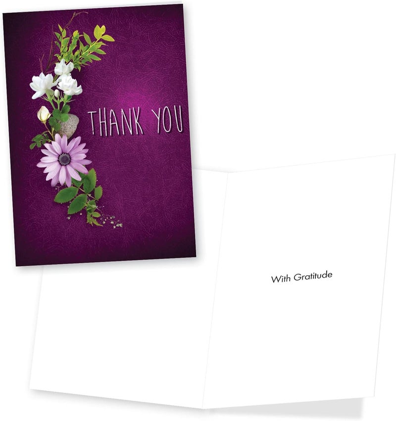 NobleWorks Assortment Pack of 3 Thank You Greeting Cards with Envelopes 3 Designs 1 Each Pretty Grateful VC8127TYGC1x3 - Image 5