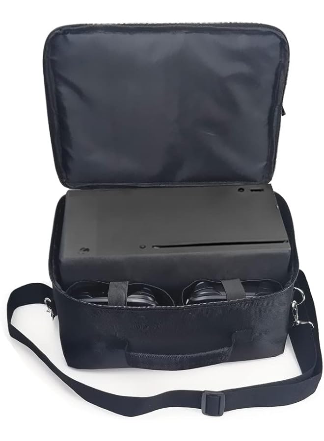 حقيبة سفر X Box Series X، حقيبة حمل وتخزين لوحدة تحكم X Box Series X، غطاء صلب، حقيبة يد واقية مقاومة للماء والصدمات، حقيبة بمقبض قابل للتعديل لسماعات رأس وحدات تحكم X Box Series X، لون أسود - Image 5