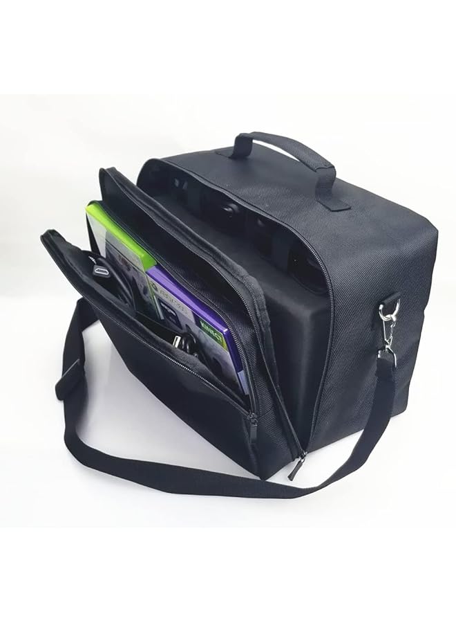 حقيبة سفر X Box Series X، حقيبة حمل وتخزين لوحدة تحكم X Box Series X، غطاء صلب، حقيبة يد واقية مقاومة للماء والصدمات، حقيبة بمقبض قابل للتعديل لسماعات رأس وحدات تحكم X Box Series X، لون أسود - Image 3