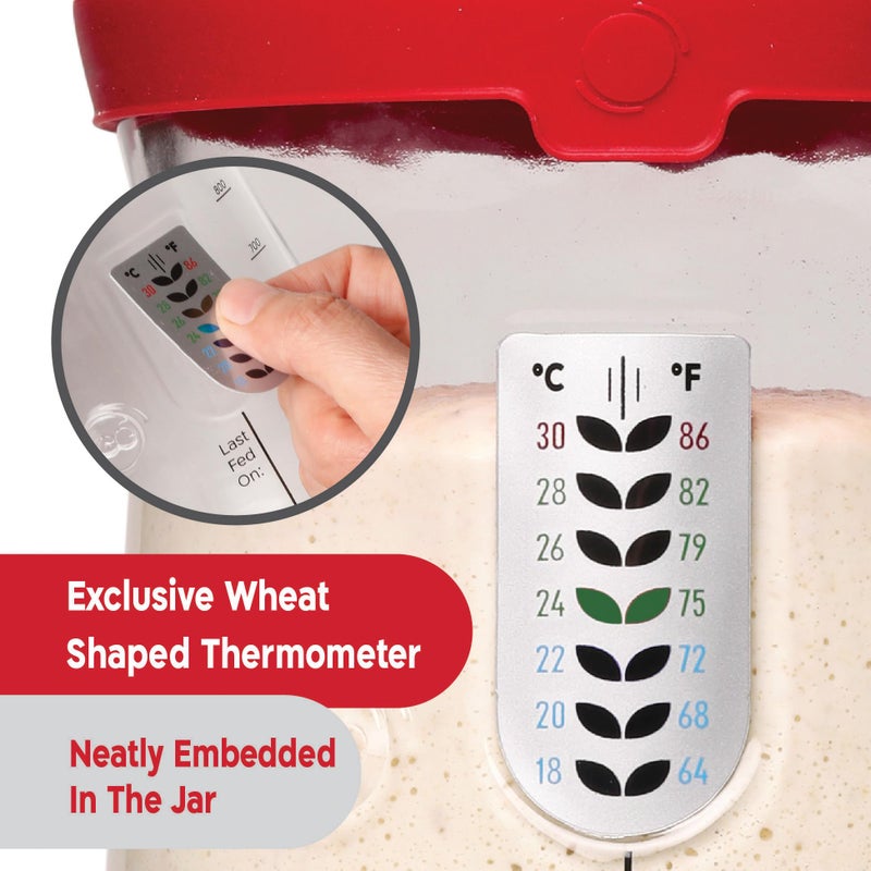 KneadAce Pro Sourdough Bread Starter Kit- 34 oz Large Capacity Sourdough Starter Jar with 5 unique features for the perfect sour dough bread & sourdough starter kit- sourdough bread baking supplies - Image 5