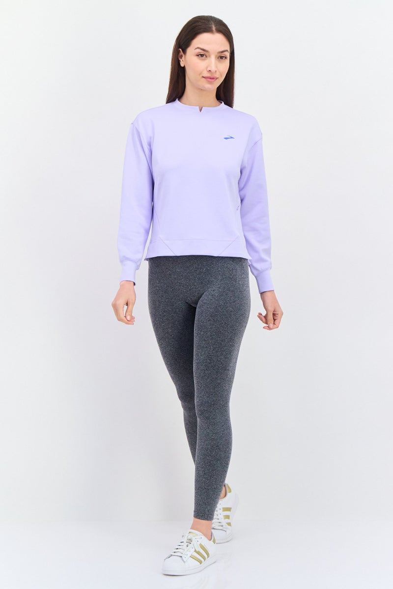 Brooks بلوزة رياضية نسائية بأكمام طويلة مناسبة للجري، بنفسجي - Image 4
