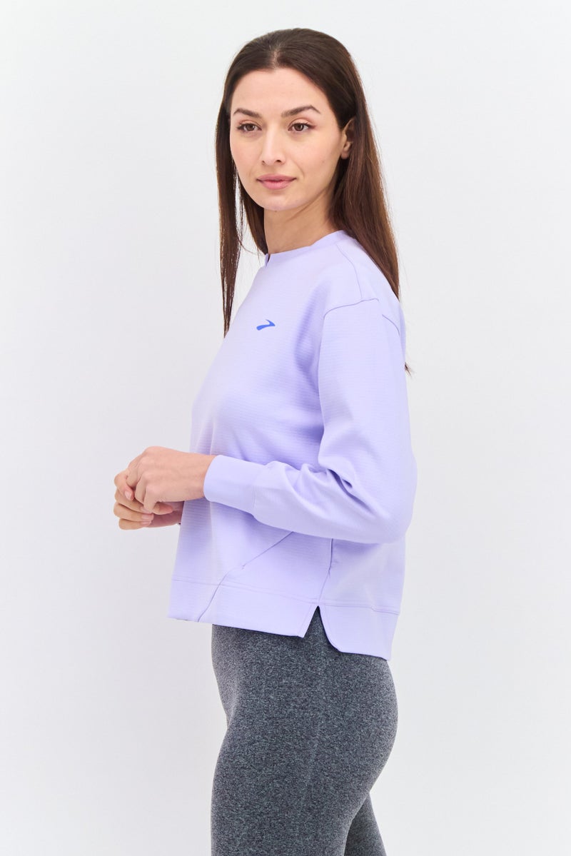 Brooks بلوزة رياضية نسائية بأكمام طويلة مناسبة للجري، بنفسجي - Image 2