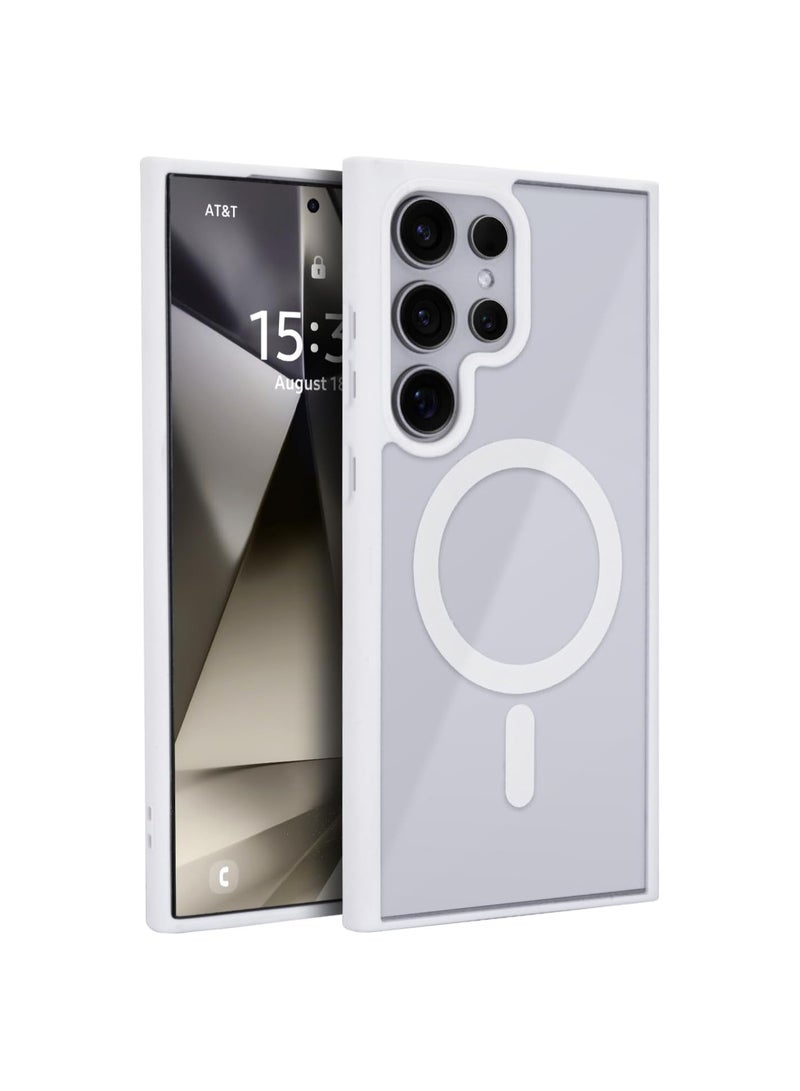 ACLIX Magnetic Case for Samsung Galaxy S24 Ultra 6.8inch , Translucent Matte Back, Shockproof Magnetic Case Compatible with MagSafe (White) - Image 1