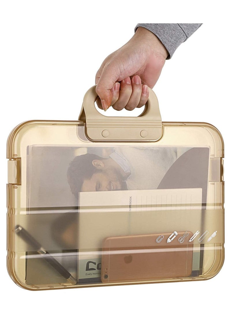 Y&D File Tax Document Storage Plastic Box with Carry Handle, Durable Office School Organizer Bags, Paper Holder, - Image 2