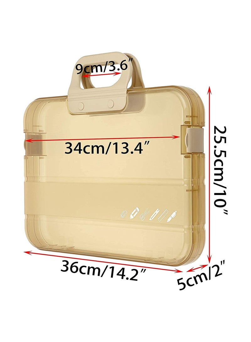 Y&D File Tax Document Storage Plastic Box with Carry Handle, Durable Office School Organizer Bags, Paper Holder, - Image 3