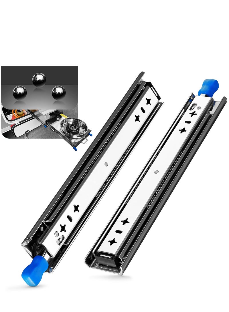 SOLARAE Push to Open Drawer Runners Heavy Duty Drawer Runners Full Extension 350mm Side Mount Ball Bearing Kitchen Cabinet Slides Rails Replacement Heavy Duty 120kg Load Capacity 1 Pair - Image 2