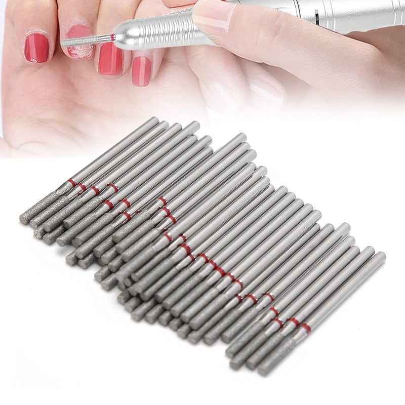 HURRISE Practical Nail Drill Bits,Nail Polishing Head,50Pcs Nail Polishing Grind Head Replacement Accessory Manicure Tool For Acrylic Gel Nails Cuticle Clean Pedicure (F-2.35mm)