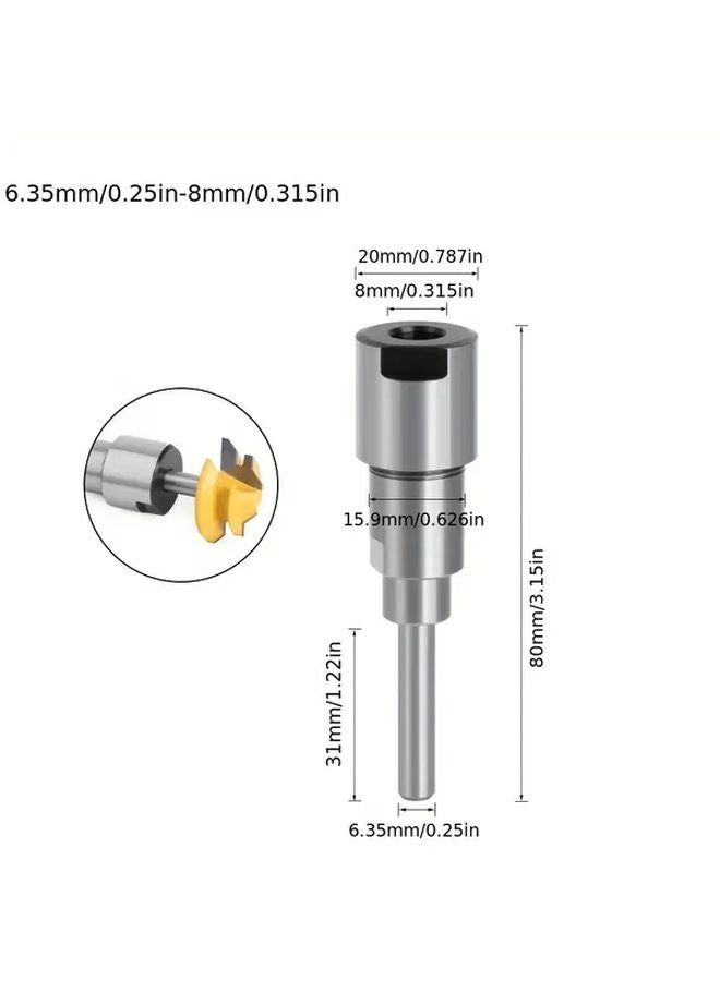 Router Bit Collet Extension Rod 8mm 6mm Shank Metal Woodworking Milling Cutter - Image 5