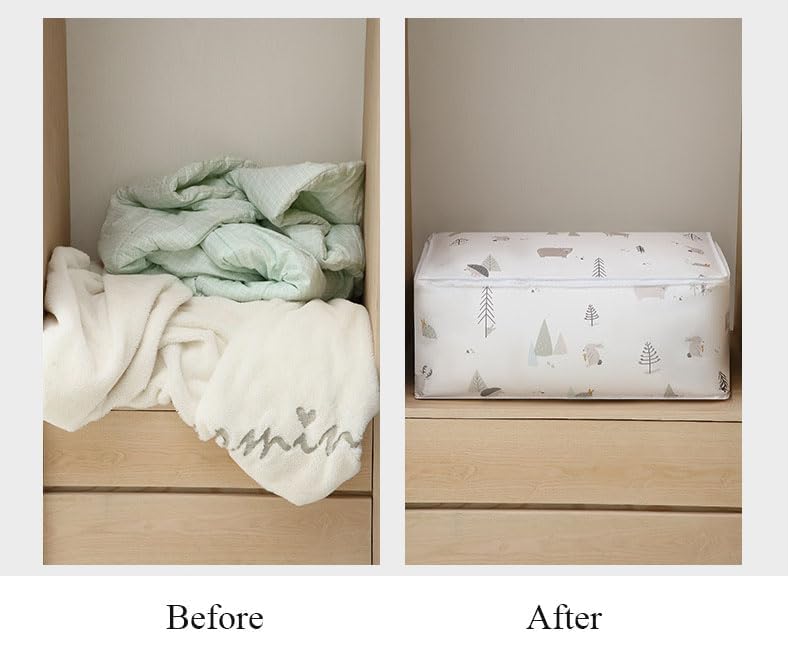 SOCATHEY SOCATHEY Plastic Storage Organizer for Quilts Coats Jackets Pillows Blankets 58 x 40 x 22 cm 01 - Image 3