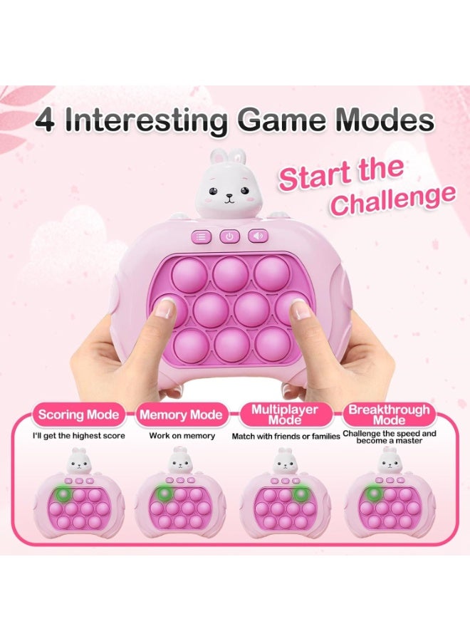 Fast Push Game Pop Fidget Toys for Kids, Handheld Puzzle Game Sensory Toys with LED Screen, Game Gifts for 3-12 Year Old Girls Boys (Rabbit) - Image 1
