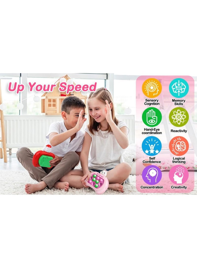Fast Push Game Pop Fidget Toys for Kids, Handheld Puzzle Game Sensory Toys with LED Screen, Game Gifts for 3-12 Year Old Girls Boys (Rabbit) - Image 2